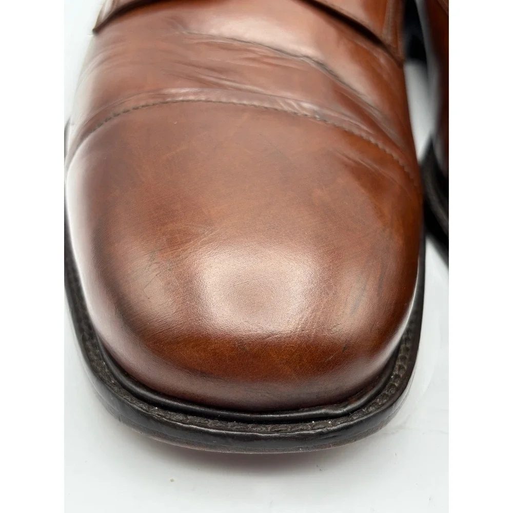 J. Murphy by Johnston & Murphy Men's 12 Brown Leather Cap Toe Derby Dress Shoes